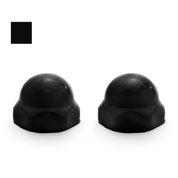 Fixture Fix Ceramic Bathroom Toilet Bolt Caps for American Standard - Set of 2 - Ionian Black