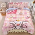 thumbnail image 1 of Sanrio-Juego de cuatro piezas de rollo de canela con dibujos animados, Sábana bonita Kuromi Melody, pochacco con personalidad para niños, juego de tres piezas para el hogar, 1 of 5