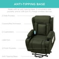 thumbnail image 5 of Best Choice Products Electric Power Lift Linen Recliner Massage Chair Furniture w/ USB Port, Heat, Cupholders - Olive, 5 of 8