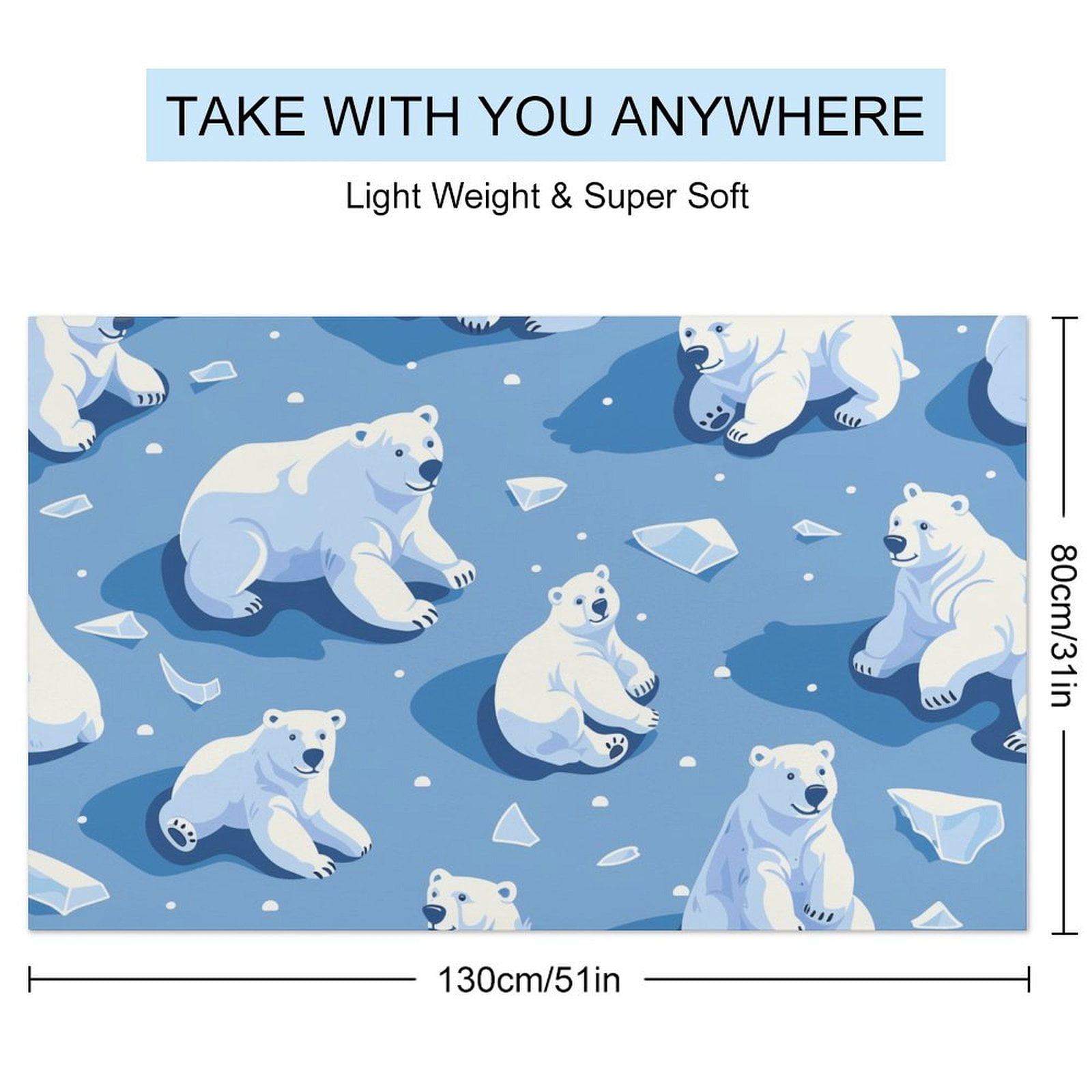 Cute Polar Bear Beach Towel – with A Unique Design, Extra Large,XL (32”x 63”) for Kids & Adults