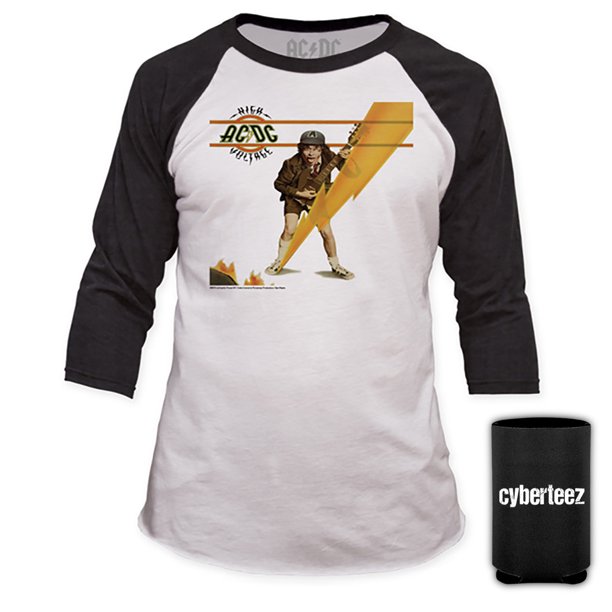 Cyberteez Ac Dc High Voltage Album Cover Men S Baseball Jersey T Shirt Coolie S Walmart Com Walmart Com