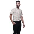 thumbnail image 2 of BESTMAN Printed Mens Short Sleeve Button Down Slim Fit Cotton Casual Shirt, 2 of 5