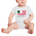 thumbnail image 2 of Proud to Be Algerian American Flag Cute Baby Jumpsuits (White, 6-12 Months), 2 of 5