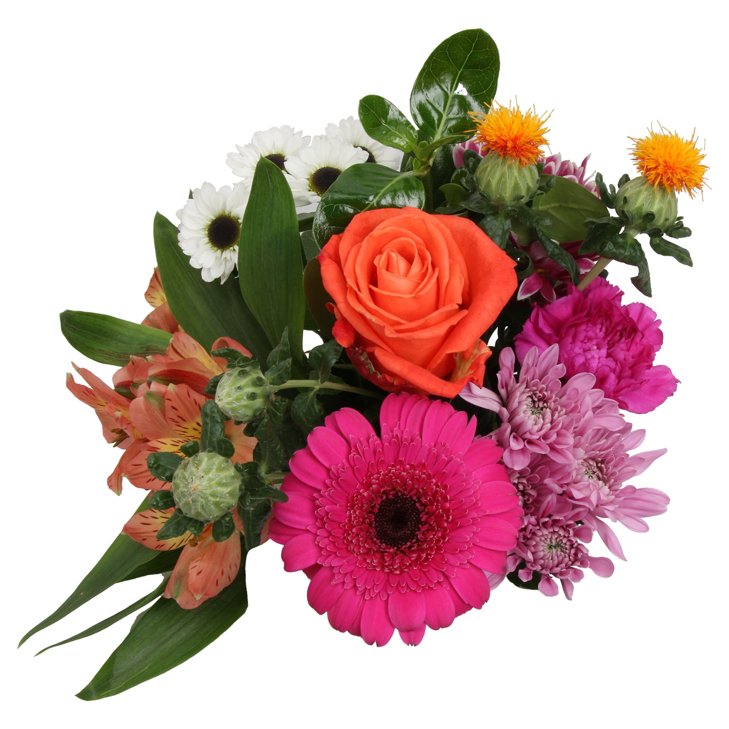 Mixed Flower Bouquet Medium with Vase, Colors May Vary