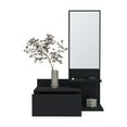 thumbnail image 2 of Black Floating Hallway Cabinet for Living Room Space-Saving Design with Mirror and Drawer, 2 of 9
