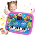thumbnail image 1 of Kids’ Education Tablet Toy, Age 3+ Literacy Math Music Learning, Doubles as Electronic Keyboard, Birthday Christmas Gift (Pink), 1 of 7