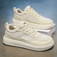 thumbnail image 4 of Men's Low Top Lace Up Thick Sole Casual Sneakers Mesh Spliced Upper Platform Daily Walking Shoes, 4 of 10