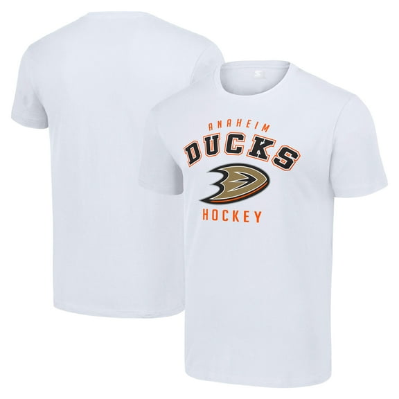 Men's Starter White Anaheim Ducks Logo T-Shirt
