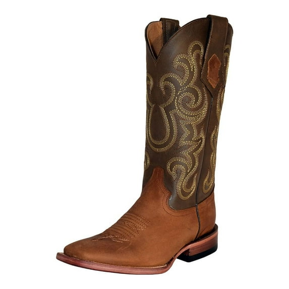 Ferrini Western Boots Women Leather Square Toe Cushioned Cafe 82293-03