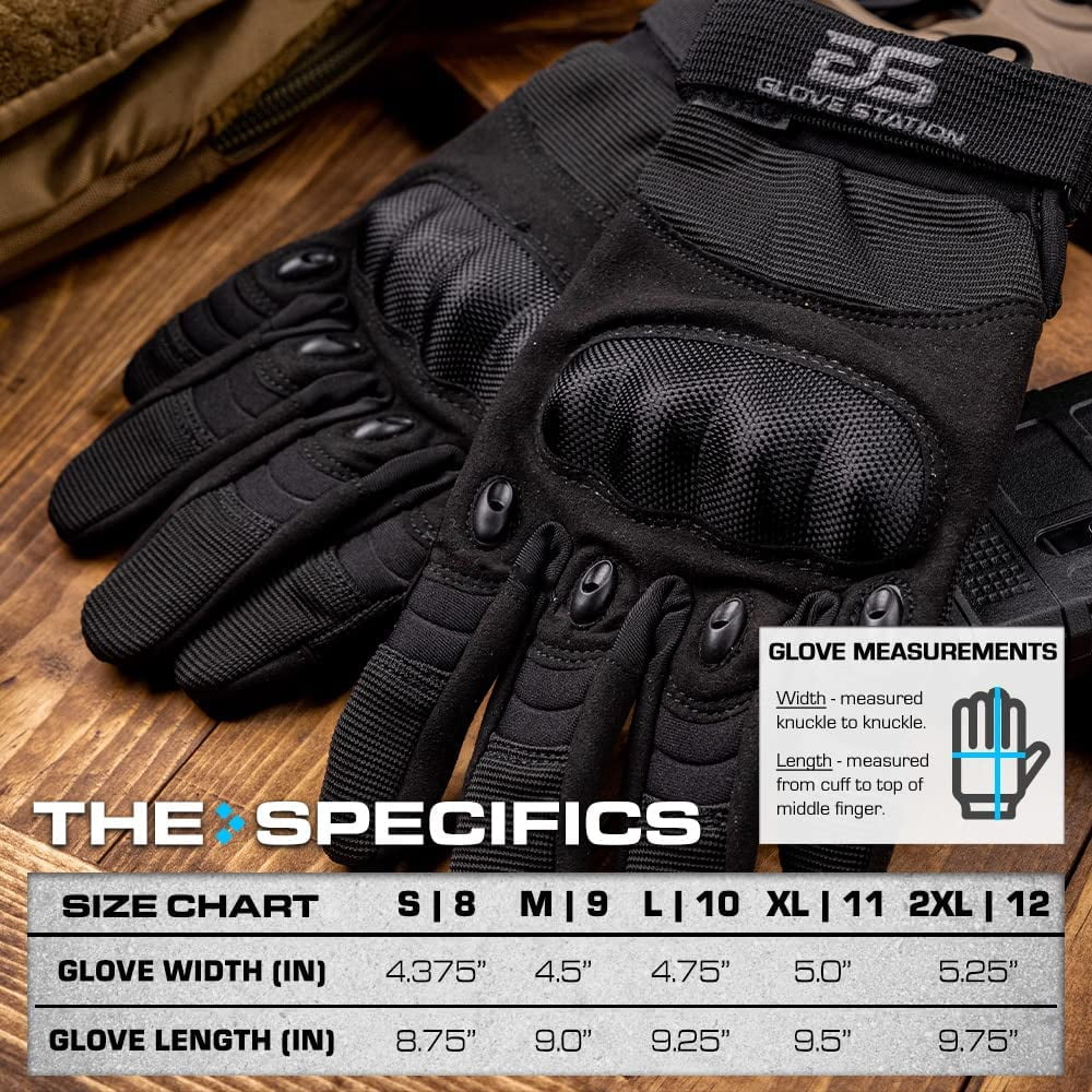 Glove Station Motorcycle Gloves for Men - Touchscreen Riding Gloves with Impact Protection - Motorcycle Gear for Road & Dirt Bike Use, Black, Small
