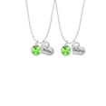thumbnail image 2 of Delight Jewelry 12mm Crystal Rivoli - Lime Green Mother & Daughter Heart Necklaces (Set of 2), 19"+2", 2 of 4