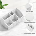 thumbnail image 6 of Luxspire Bathroom Counter Organizer, 5 Slot Toothbrush Holder, Marble Bathroom Accessories, Gravel White, 6 of 8
