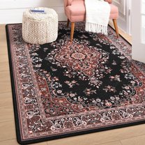 Noahas Area Rug Vintage Pattern Rug for Living Room, Den, Bedroom, Kids Room, Red, 5' X 7'