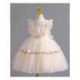 thumbnail image 2 of Hansber Baby Girls Tulle Dress Baby Birthday Party Dress Tutu Bowknot Princess Dresses for Toddler Champagne 90, 2 of 4