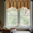 thumbnail image 4 of Honeeladyy Soft Tassles Valance Curtains, Solid Color Elegant Valances for Kitchen Bedroom Living Room, 1 Piece Coffee Rod Pocket Short Window Valance, 59.06x15.75 in, 4 of 6