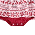 thumbnail image 4 of FOCUSNORM Barboteuse de Noël pour Filles Imprimé Manches Volantes Dentelle Patchwork + Bandeau, 4 of 8