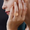 thumbnail image 3 of Champagne Cubic Zirconia Bridge Ring in Goldtone Size 7 Christmas Gifts, 3 of 10