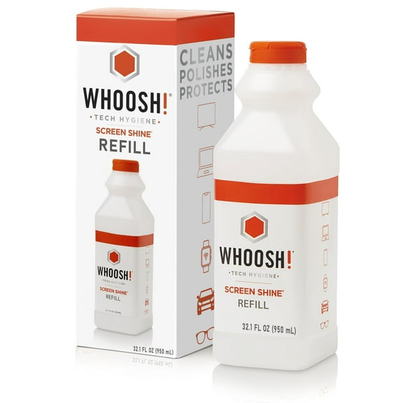 WHOOSH! Electronic Screen Cleaner Refill 32.1 fl oz | Eco-Friendly, Safe, Ammonia-Free Screen Cleaner for All Devices | Compatible with Pro Screen Cleaner, Perfect for TVs, Laptops, Phones