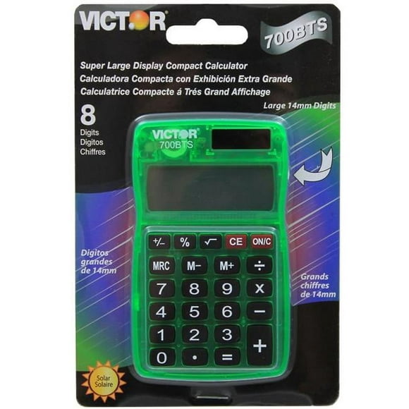 Victor Technologie Calculatrice de Poche Double Puissance VCT700BTS-5 - 5 Unité