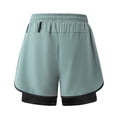 thumbnail image 6 of Lovzfmll Men's Summer Double-Layer Fake Two-Piece Running Fitness Shorts, Sports Athletic Bermuda Shorts Gray, 2XL, 6 of 9
