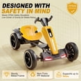 thumbnail image 5 of Holaki 12V Electric Go Kart for Kids, Battery Powered Ride on Toy with Adjustable Seat, Music, LED Lights, EVA Wheels & Forward/Reverse Driving, Yellow, Ages 3-6, 5 of 10