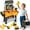 Yellow, variant on Kids Tool Bench Play Set, Educational Boy Toys, Kids Tool Set, Foldable Kids Workbench with Realistic Tools & Electric Drill & Take Apart Toy Cars, Construction Toys for Boys Age 2 3 Birthday Gifts
