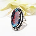 thumbnail image 6 of Black Rainbow Mystic Fire Topaz 925 Sterling Silver Ring, 25X13 mm Oval Gemstone Ring, Black Ring, Christmas Gift, Unique Jewelry Ring, Adjustable Rin, 6 of 8