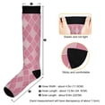 thumbnail image 3 of Haosy Compression Socks for Men Women Knee High Running Socks for Nurse Hiking Recovery Travel Athletic 2 Pairs Pink Block, 3 of 9