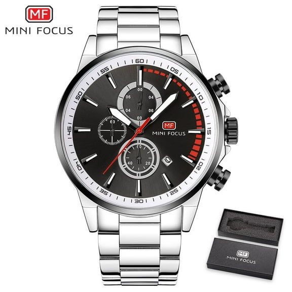 MINI FOCUS Luxury Brand Men Watches Stainless Steel Fashion Sport Wristwatches Quartz Waterproof Relogio Masculino Reloj Hombre