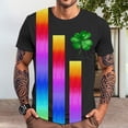 thumbnail image 6 of Yopmin Men's St Patrick's Day T-Shirt Clover Rainbow Summer Cotton T Shirts Holiday Crew Neck Clothes Everyday Wear, 6 of 7