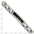 thumbnail image 2 of Stainless Steel Fold-over Polished Brushed Black Wood Enameled Bracelet 8.5 Inch 12mm Wide Link Bracelet for Women, 2 of 2