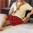 thumbnail image 4 of Mens Pajama Shorts, Leopard red print Sleep Shorts Men Pajama Bottoms Lounge PJ Shorts with Pockets, 4 of 6