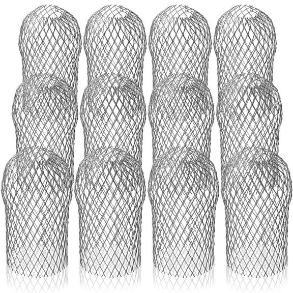 12 Pack Gutter Guard Strainer, Downspout Rain Protector, Rustproof Gutter Drain Cover for Stop Leaf Debris Blockage