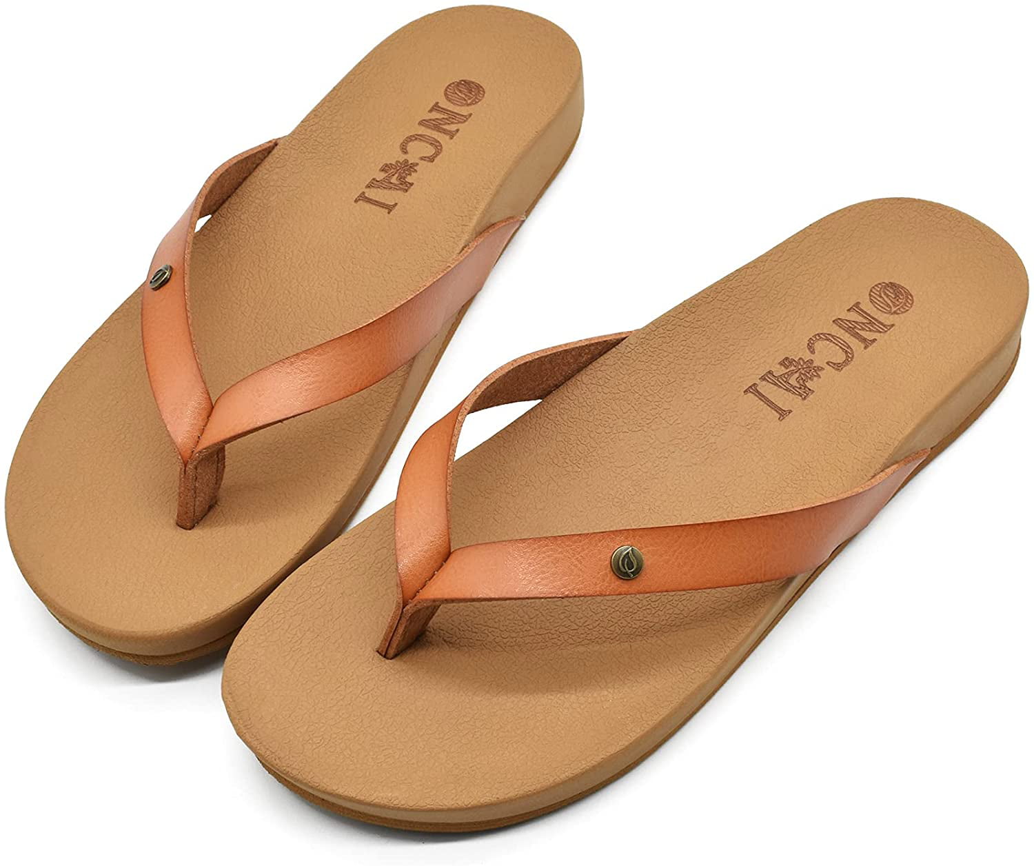 ONCAI Womens Fashion flip Flops Ladies Comfort Orthotic Arch Support Thong Sandals with Soft Thick Cushion for Summer Beach 