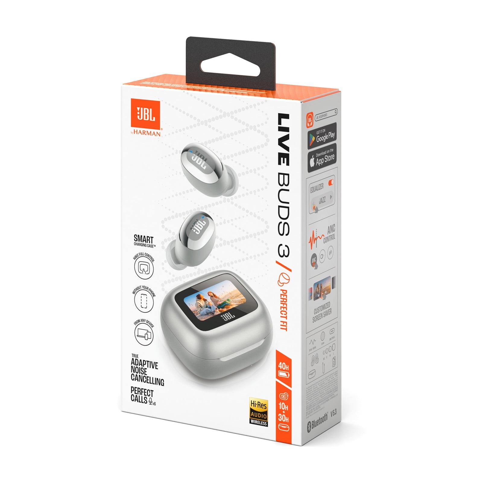 JBL Live Buds 3 - True wireless Noise Cancelling bud-type earbuds - Silver