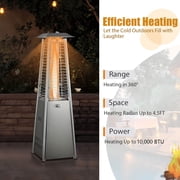 Costway 35'' Portable Tabletop Pyramid Patio Heater Stainless Steel Propane gas 10000 BTU