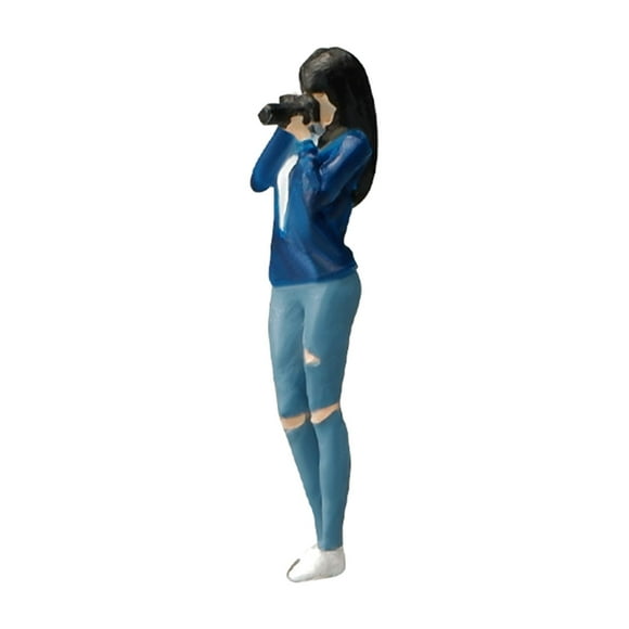 Figura de diorama 1/64, modelo de la calle, diseño en miniatura pintado a mano, fotógrafo de personajes para accesorios fotográficos, juegos