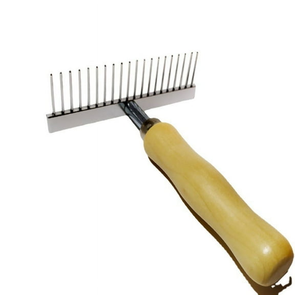 Raindrops Household Pet Hair Brush Rake Shaped Pet Grooming Brush Dematting Pet Comb With Wood Handle