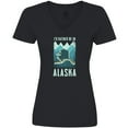 thumbnail image 3 of Inktastic Alaskan Rather be in Alaska Women's V-Neck T-Shirt, 3 of 5