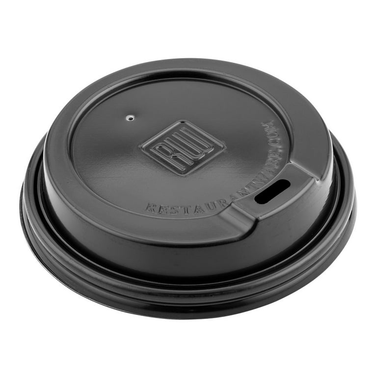 Black Plastic Coffee Cup Lid - Fits 8, 12, 16 and 20 oz - 500 count box