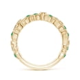 thumbnail image 2 of Angara Natural 0.32 Ct. Emerald with Diamond Non Eternity Wedding Band in 14K Yellow Gold for Women (Ring Size: 3), 2 of 11