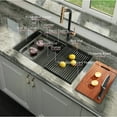 thumbnail image 6 of Clearance! TRUSTMADE Workstation 32-inch Undermount 16 Gauge Kitchen Sink R10 Radius Stainless Steel Kitchen Sink Single Bowl - 100% Handmade with Intergrated Ledge & Accessories 5 packs, 6 of 9