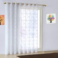 thumbnail image 5 of WARM HOME DESIGNS 1 Sheer White Faux-Linen Sliding Door Curtain Panel with Stitched Silver Leaf Embroidery. M Silver Patio 84, 5 of 5