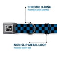 thumbnail image 5 of Buckle-Down Pet Collar, Dog Collar Metal Seatbelt Buckle, Checker Black Turquoise, 16 to 23 Inches 1.5 Inch Wide, 5 of 8