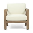 thumbnail image 6 of Noble House Genser Outdoor Wood Club Chair with Cushion (Set of 2), 6 of 8