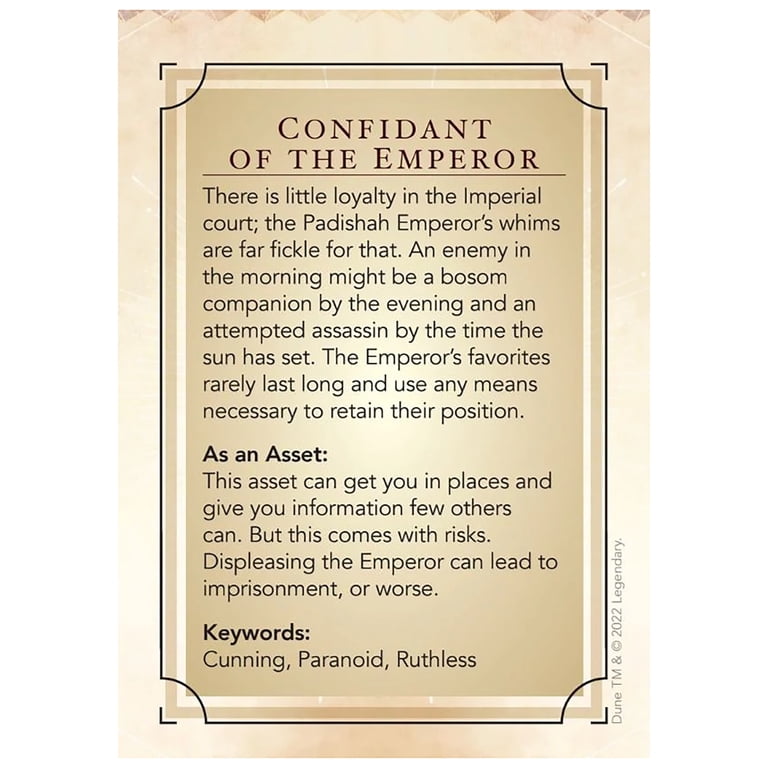 Dune: Asset Cards - Architect Expansion Deck | 56 Card RPG Accessory For Dune Adventures In The Imperium