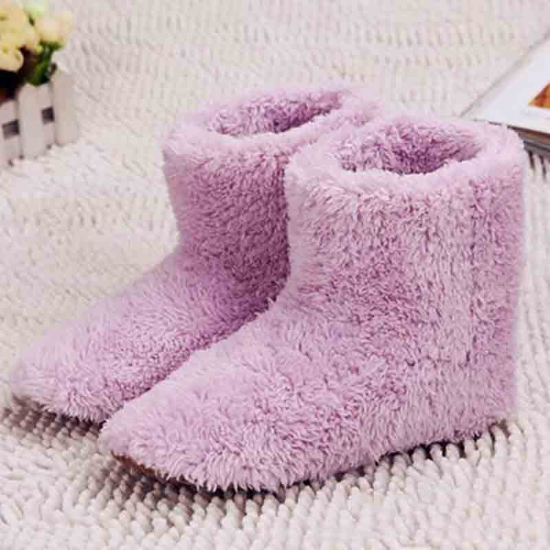 Winter Electric USB Warmer Foot Shoes Plush Heated Warm Soft Slipper Home Shoes 