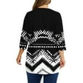 thumbnail image 4 of Xdegoge Womens Blouses 3/4 Sleeve Plus Size Tops Fashion Printed Crew Neck Oversized T Shirt Loose Fit Tunic Summer Tops Casual Boho Tees Ropa Mujer Placed History Online, 4 of 5