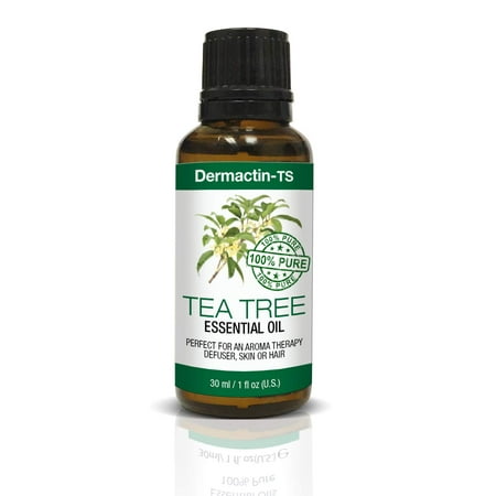 Dermactin-TS Essential Oil 100% Pure Tea Tree Oil 1 oz. - Naturally Cures Fungus, Bacteria & Viruses, Treats Acne, Ringworm, Athletes Foot & Bronchial Congestion, Soothing &