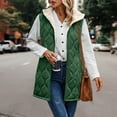 thumbnail image 5 of yoeyez Long Puffer Vest Women Hooded Sleeveless Quilted Vest Zip up Fleece Lined Jacket Fashion Casual Warm Winter Coats Outerwear Pockets, 5 of 7